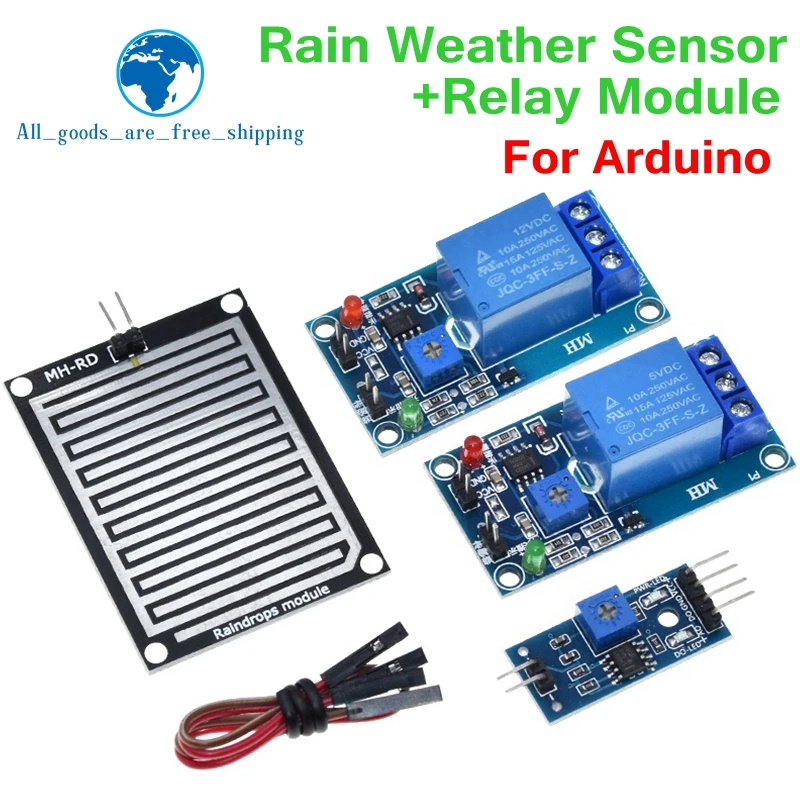 Snow Raindrops Detection Sensor Module Rain Weather Module Humidity For Arduino Robot Car Diy Kit 5V/12V Relay Control Module