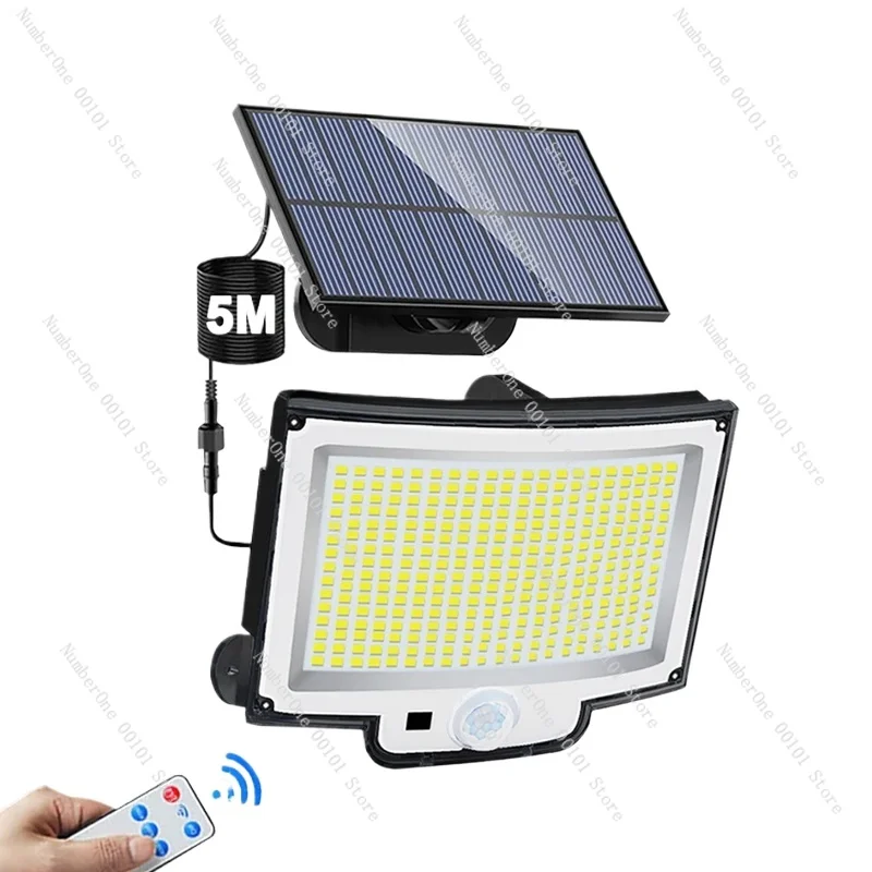 Outdoor 318/348 LED Solar Motion Sensor Security Lights, IP65 Waterproof Wall Lights for Garden, Fence, and Patio