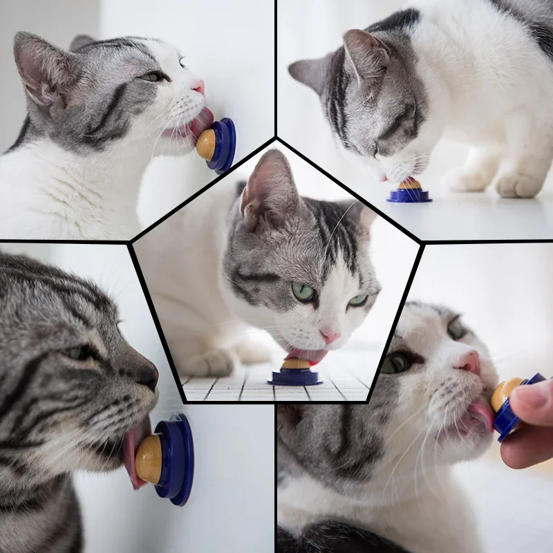 Nutrition Cat Catnip Ball Dust Cover Round Safe Catnip Snack Lick Candy Vitamin Pudding Catnip Lollipop For Cat Kitten Ragdoll