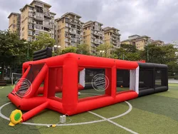 Portable Inflatable Sports Court Inflatable Soccer & Basketball & Volleyball Field 3 in 1 Multiple Sport Game for Playground