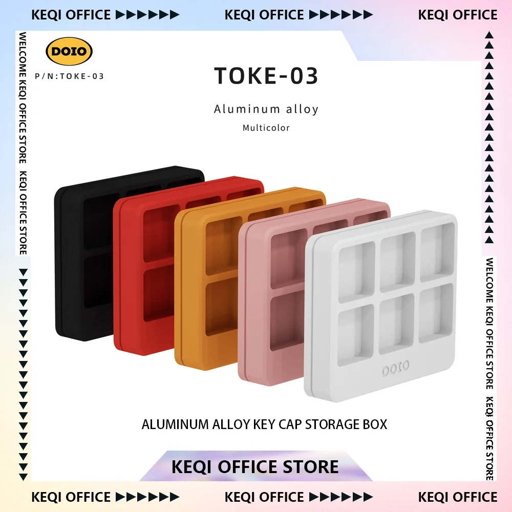 

DOIO TOKE-03 Многоцветная коробка для клавиатуры из алюминиевого сплава, механическая клавиатура, колпачки для хранения, настольные украшения, аксессуары для ПК, подарки