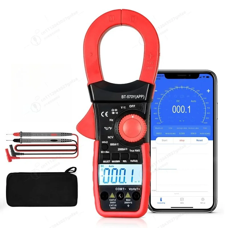 Intelligent Digital Clamp Multimeter 6000 Count True RMS Automatic Range AC/DC Measurement Tool with LCD Display for Electrical