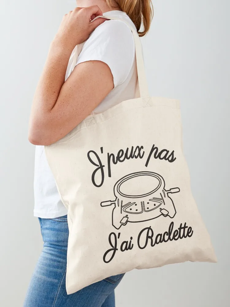 

I can't I have raclette Tote Bag shopper bags tote bags men Gift bag Cloth bags
