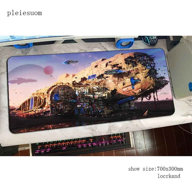 لوحة ماوس سفينة الفضاء الخيال العلمي، حصير نمط كتلة، حصيرة ماوس الكمبيوتر، ملحقات الألعاب، لوحة ماوس كبيرة لطيفة، ألعاب لوحة المفاتيح، ألعاب الكمبيوتر