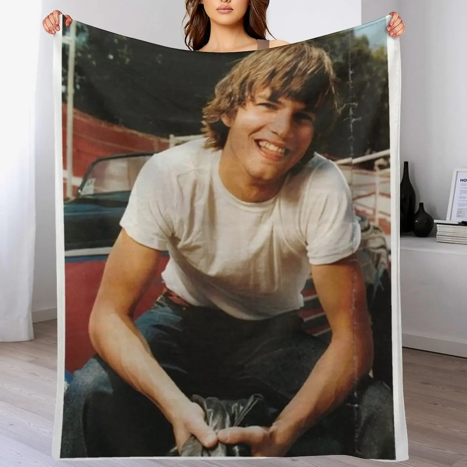 New Young Ashton Kutcher Throw Blanket Blankets For Bed Soft Big Blankets