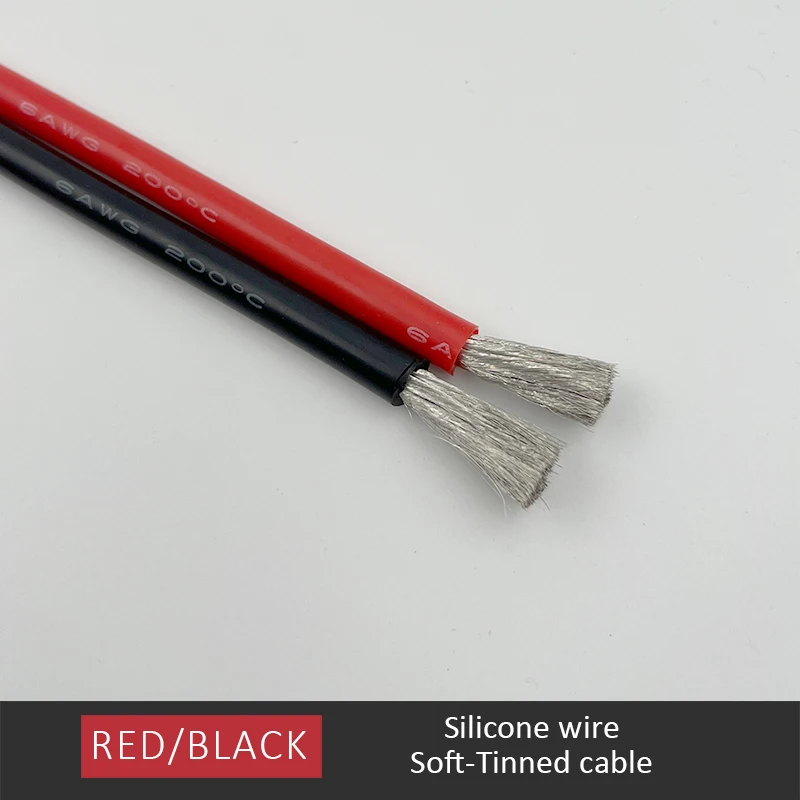 Black Red Soft Silicone Cable  5 10 Meter Electrical Wires Automotive Wiring 22 20 18 16 14 12 10 8 6 AWG Car Battery For Wire