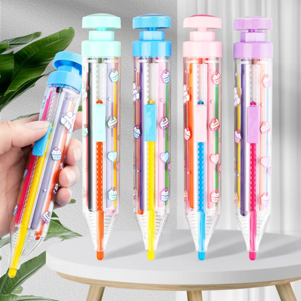 1 قطعة 8 في 1 متعدد الألوان الطباشير الإبداعية دفع نمط DIY بها بنفسك استبدال النفط الباستيل قلم رصاص ملون للأطفال أدوات الرسم على الجدران