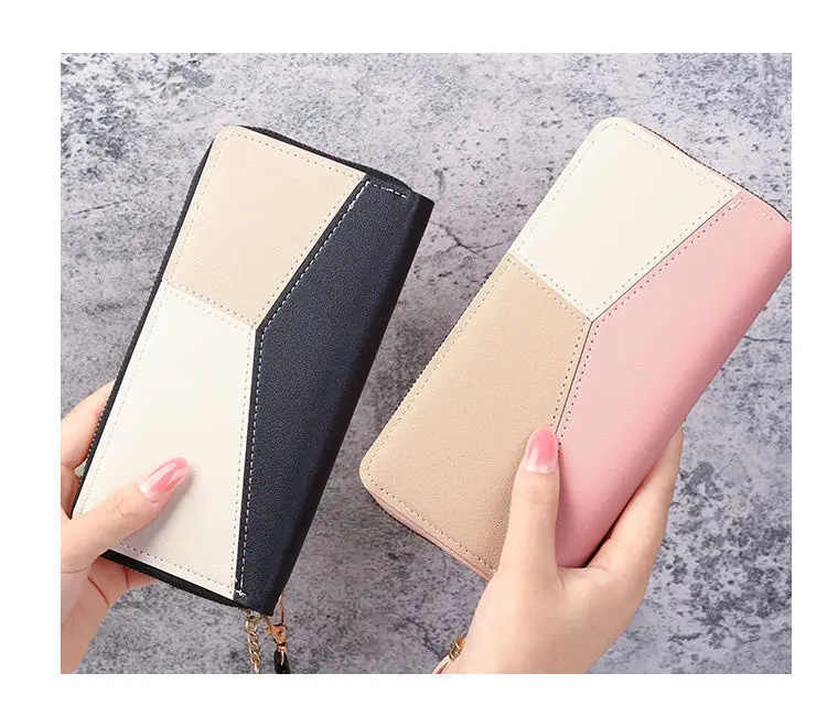 محفظة محمولة بنمط جديد للنساء بسحاب طويل متعدد الوظائف وسهلة المطابقة من الجلد بسعة كبيرة #6