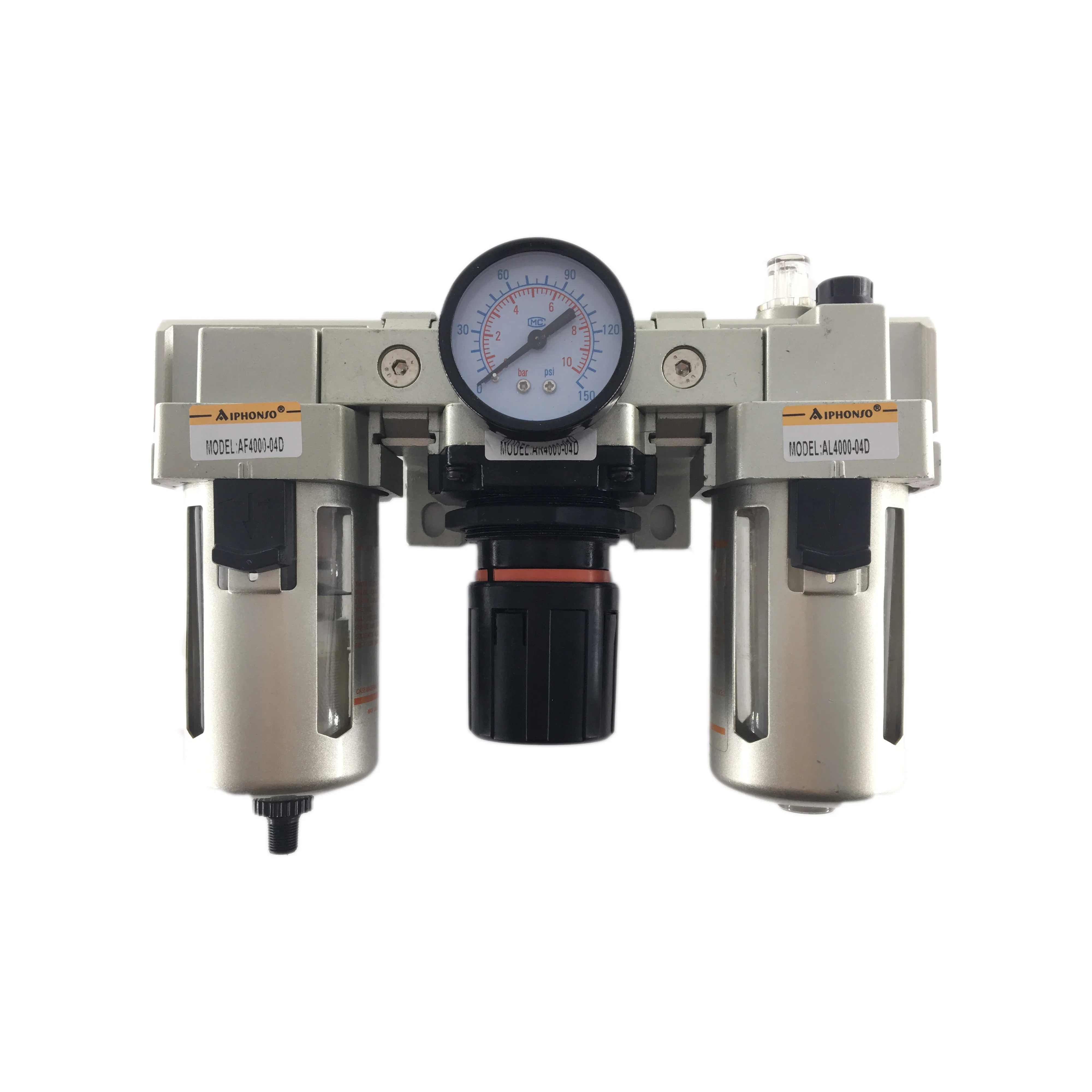 AC4000-04 1/2 Inch Port Size Standard ISO9001 Certified Maintenance Units Air Filter + Pressure Regulator + Oil Lubricator