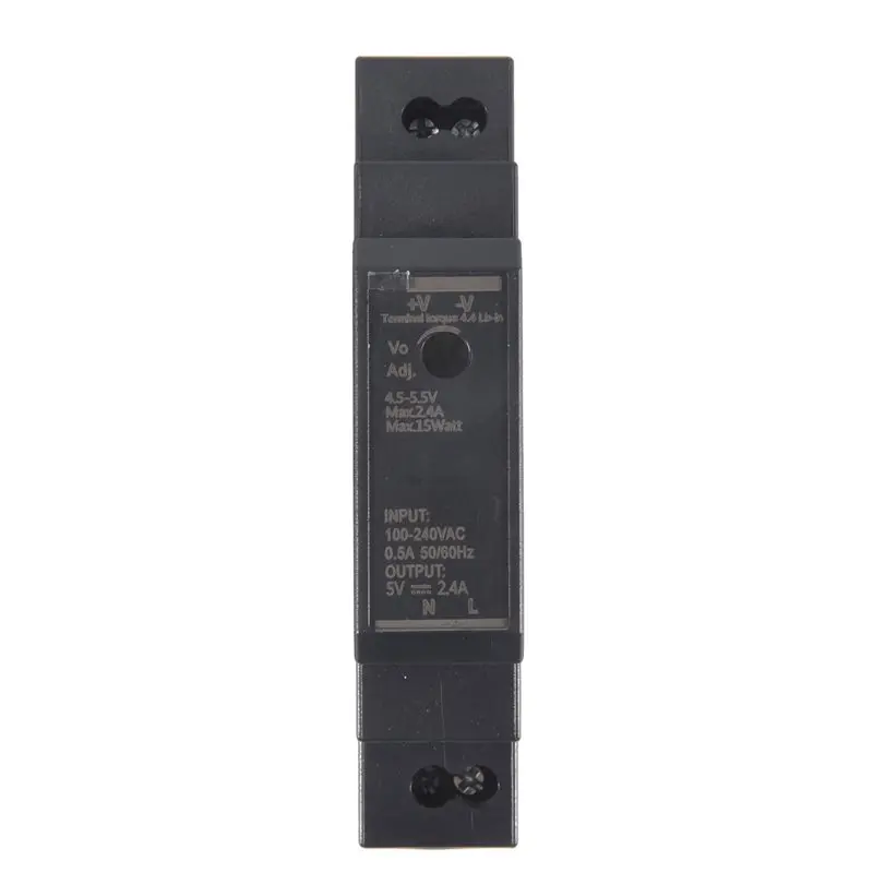 RMWIN-4X DIN Rail Power Supply 5V DC 3A 15W, Input 100-240V AC 50/60Hz DIN Rail Transformer For Home Or Industrial Automation