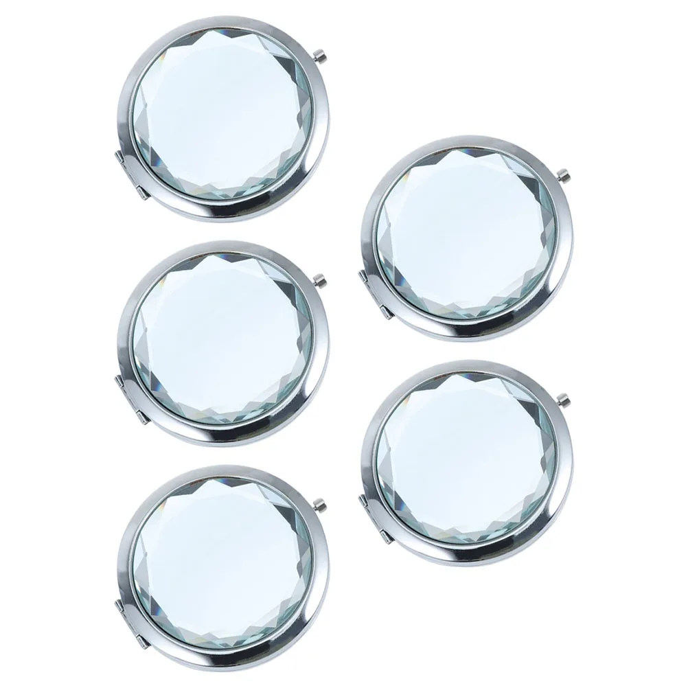 

5Pcs Metal Double-Sided Makeup Mirror Small Foldable Compact Portable Travel Mirrors Women Double-Sided Makeup Mirror