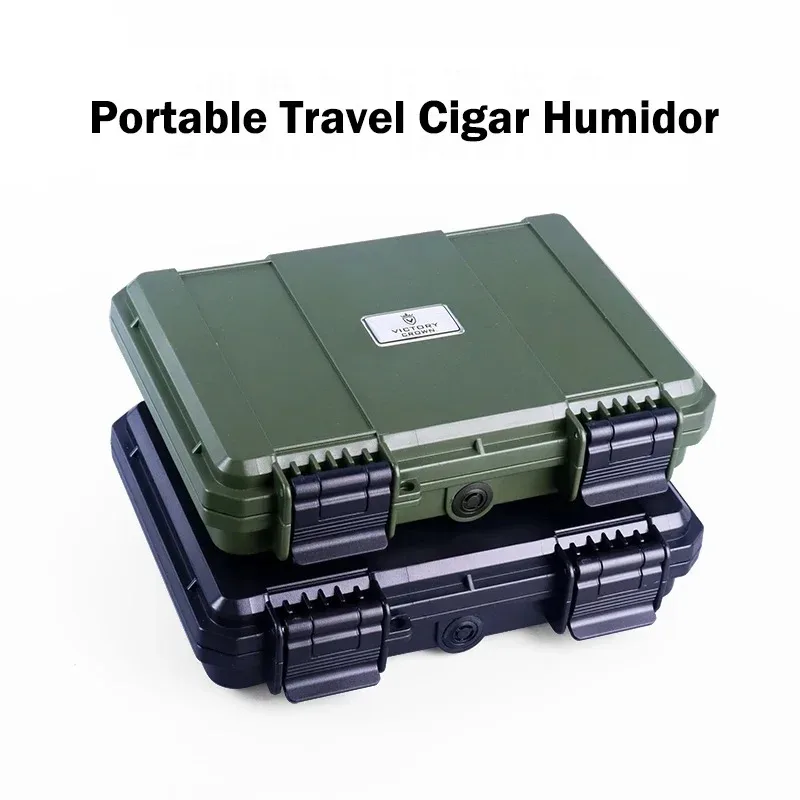 

Portable Cigar Humidor for Traveling Cedar Wood with A Humidifier and Cigar Scissors, Waterproof Storage Box W Cigar Accessories