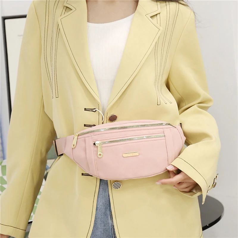 Women Waist Bag Fanny Pack Zipper Chest Bag Female Banana Bag Money Pouch Travel Shoulder Purse Belly Pocket Hip Bum Bag