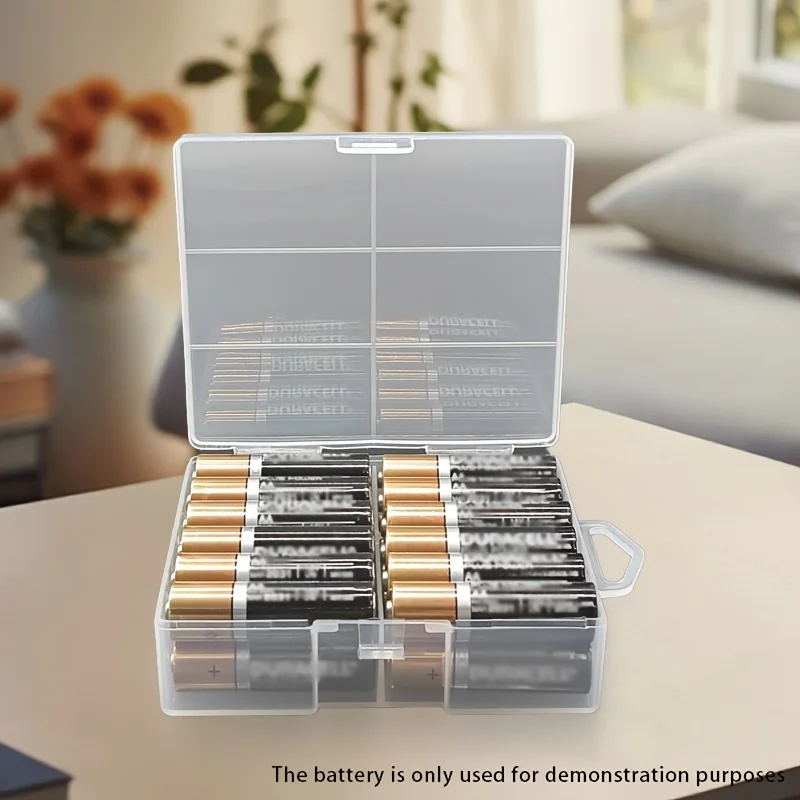 AA- oder AAA-Batterie-Aufbewahrungsbox, auslaufsicherer und staubdichter Batterie-Organizer für das Heimbüro – Detail 4