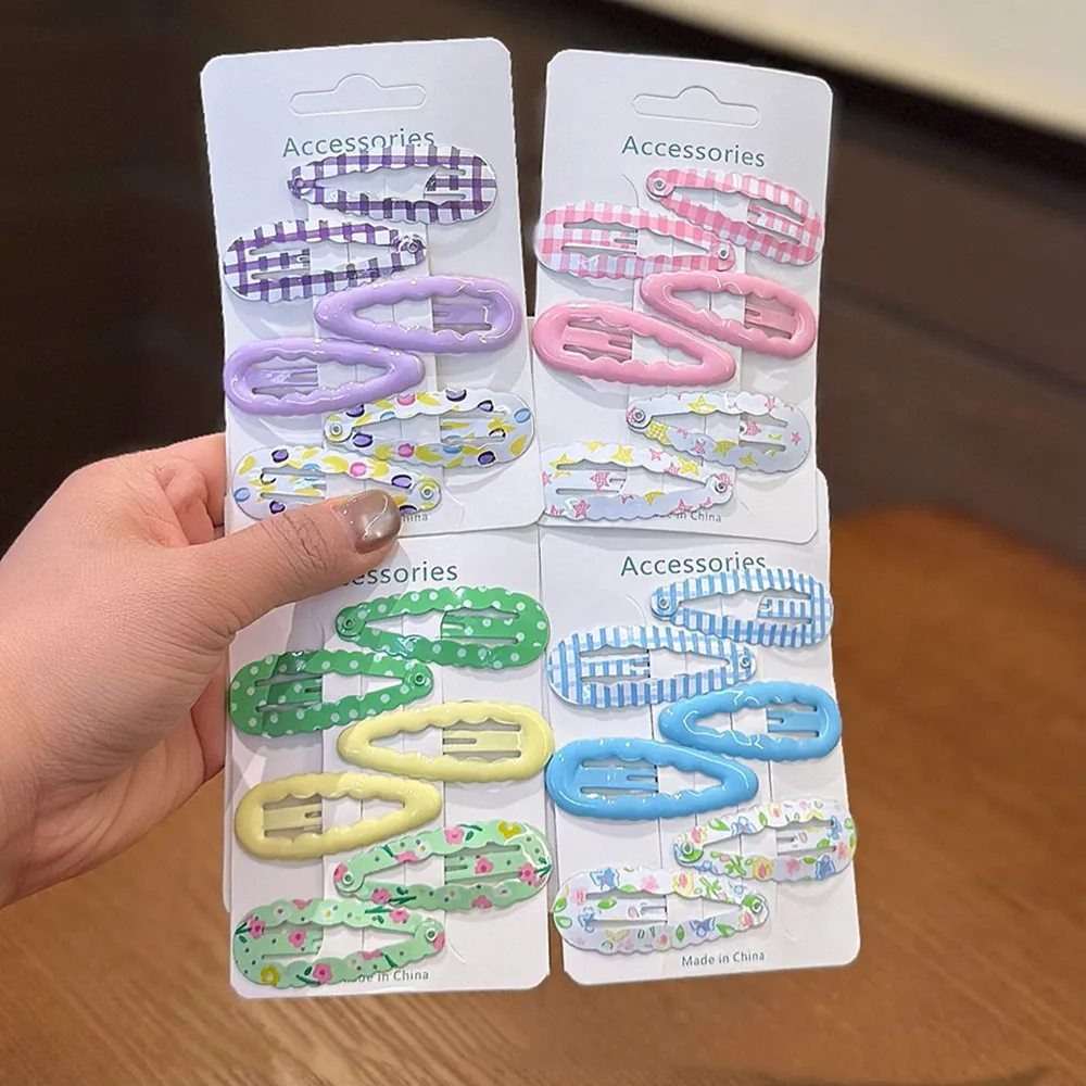 

Cute Cartoon Printed BB Hairpins Set Children Girls Kid Hair Clip Pin Barrettes Accessories Hairclip Headwear Headdress Ornament
