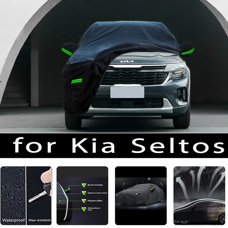 

For Kia Seltos Outdoor Protection Full Car Covers Snow Cover Sunshade Waterproof Dustproof Exterior Car accessories