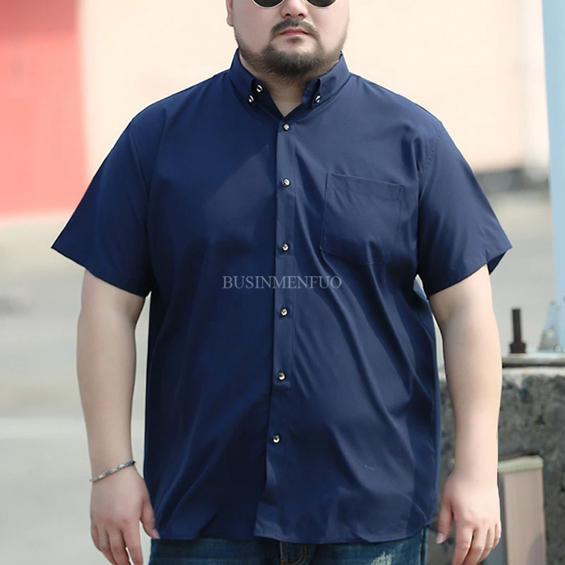 Men 8XL 9XL Shirts 10XL 7XL Plus Size Big Larger 5XL 6XL Short Sleeve Summer Business Shirt 160kg