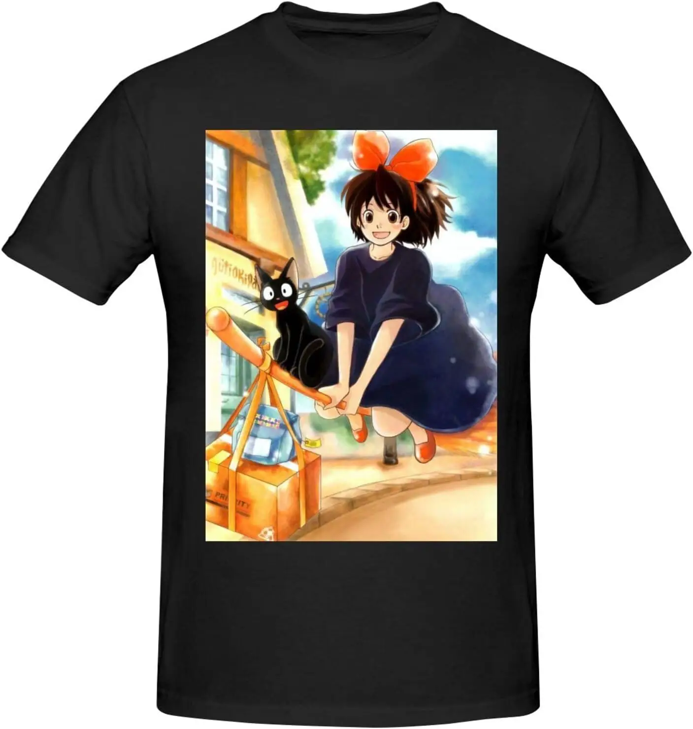 Man T-Shirt for Kiki cat Delivery Service T Shirts,Classic Clothes Short Sleeve Shirt