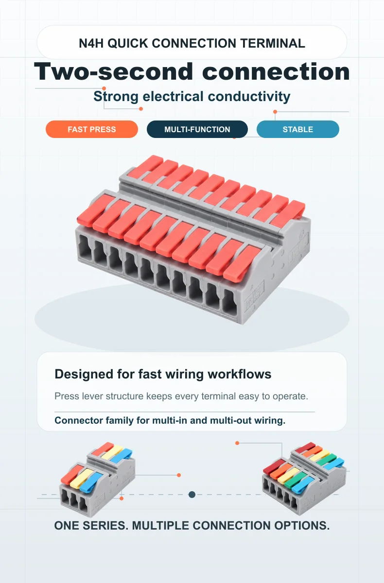 1/5/10PCS Quick Electrical Wire Connectors Universal Compact Splicing Terminal Blocks Push-in Home Cable Connectors