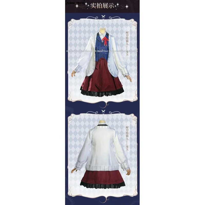 《맞춤형 사이즈》게임 올 타임 여성 주인공 스커트 코스튬 풀 세트 모자 포함 로리타 코스프레용,7;k'2.s;9