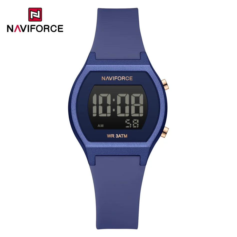 جديد NAVIFORCE مقاوم للماء الساعات الرقمية المرأة ضوء مضيئة وضع عرض سيدة ساعة فاخرة سيليكون حزام ساعة اليد الهدايا