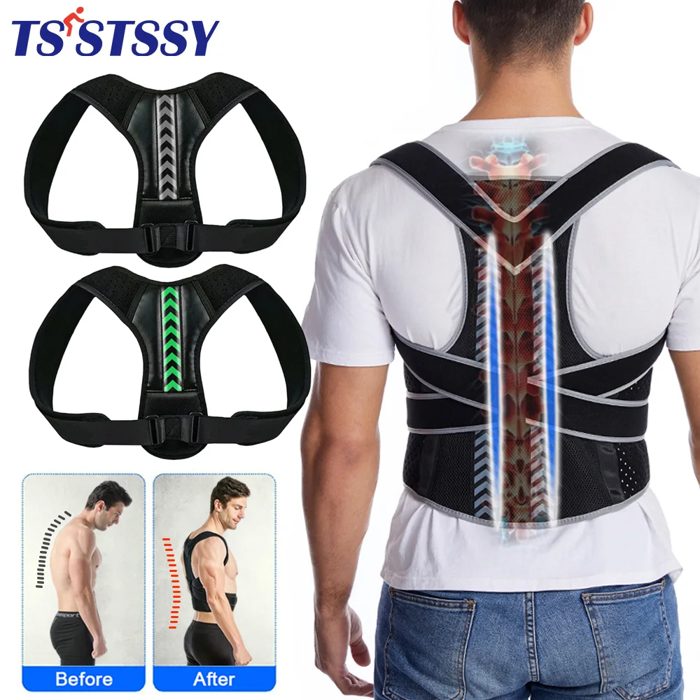 

Adjustable Fully Back Posture Corrector Clavicle Lumbar Spine Straight Strap Shoulder Support Brace Back Pain Relief