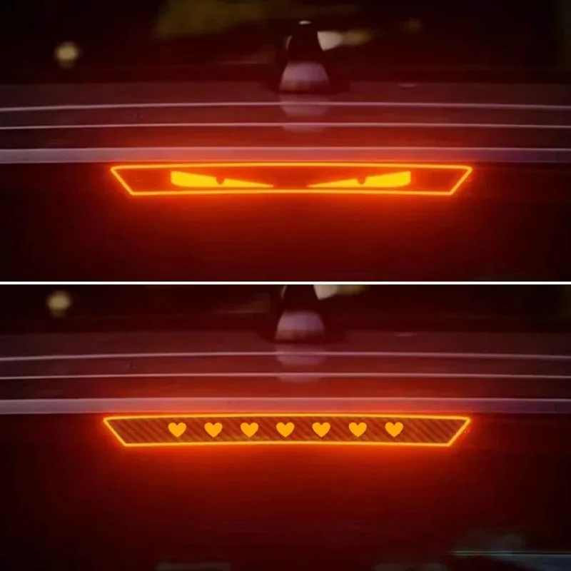 

Universal Car Taillight Brake Lights Lamp Sticker Protector Sticker Devil Eyes Heart Carbon Fiber Covers Accessories