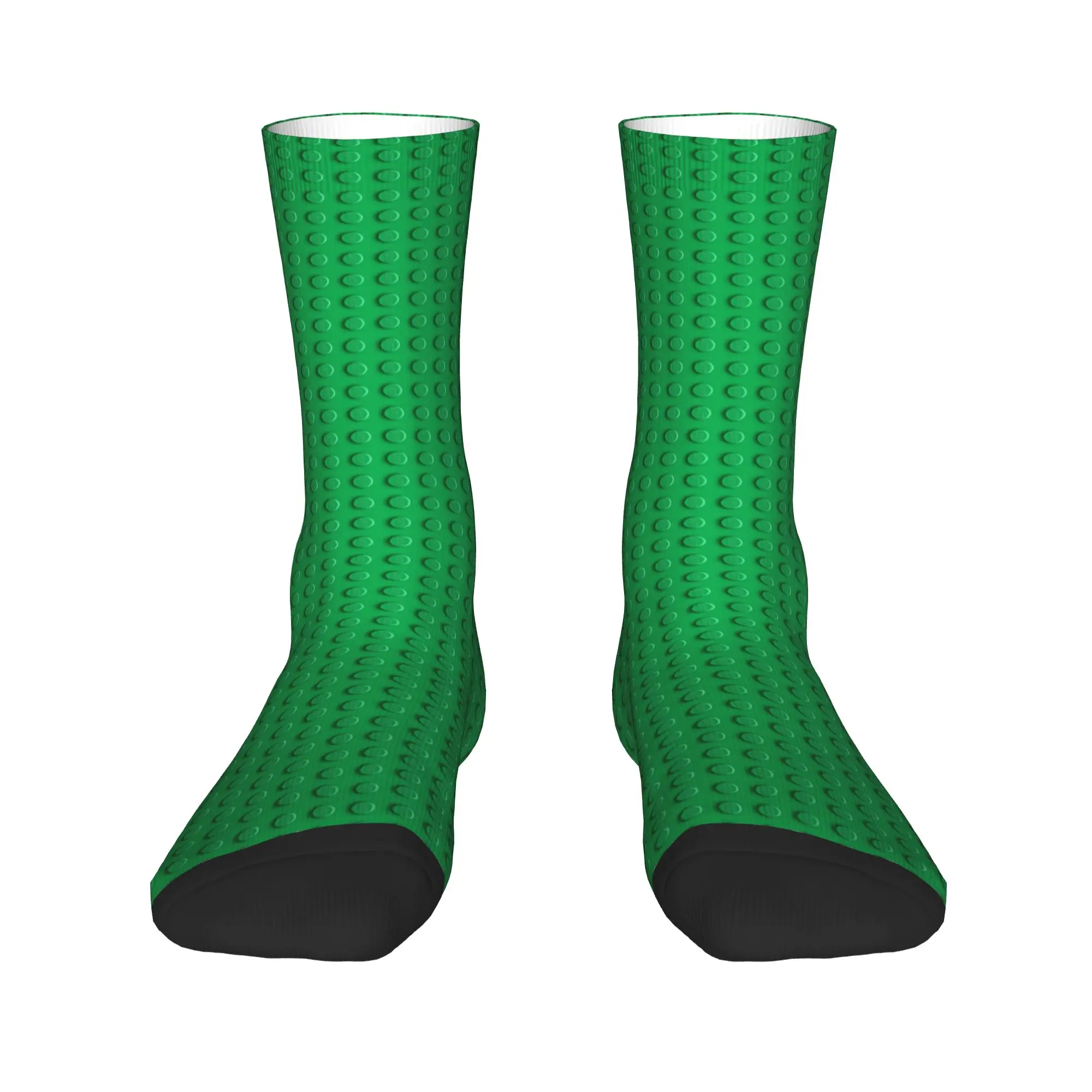 Green Building Brick Pattern Stockings Legos Texture Graphic Trendy Socks Autumn Non Slip Socks Couple Outdoor Sports Soft Socks