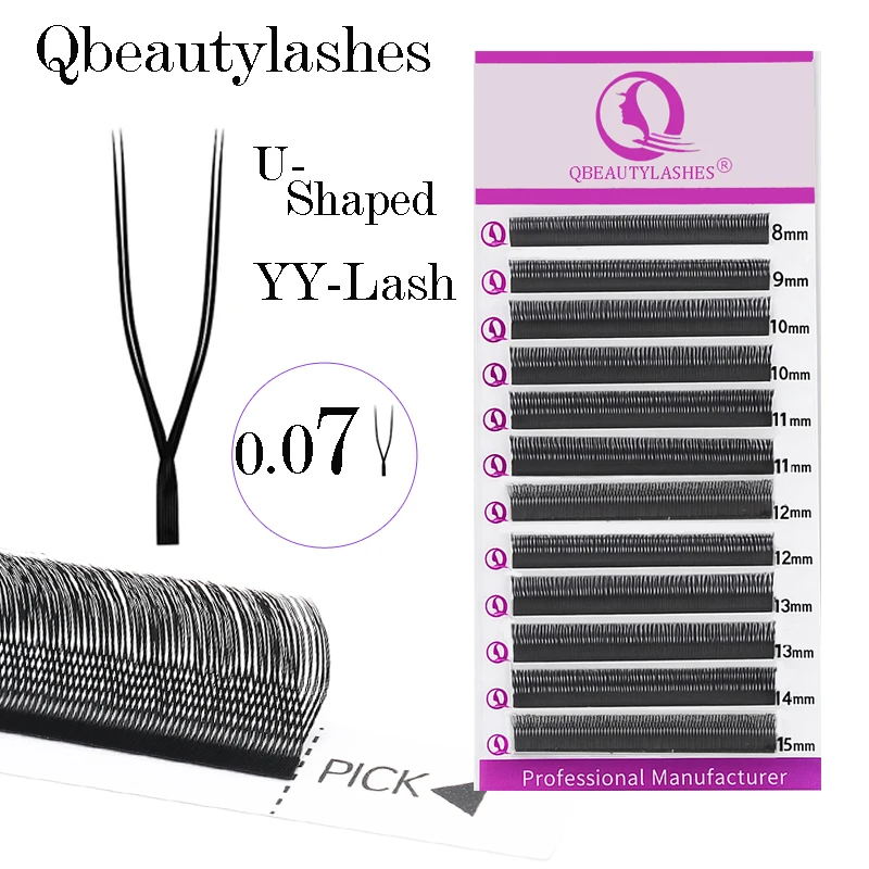 

qbeautylashes U Shaped eyelash extensions 2D W Soft natural Premium Premade Fan U Lashes Beauty Makeup
