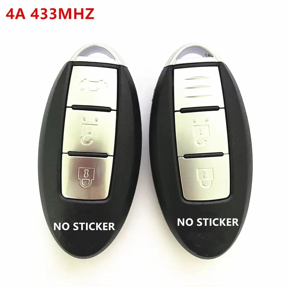 NO LOGO! 2/3 buttons Smart keyless Remote Car key Fob 433mhz 4A Chip For Nissa Xtrail X-Trail Qashqai 2014 2015 2016 2017