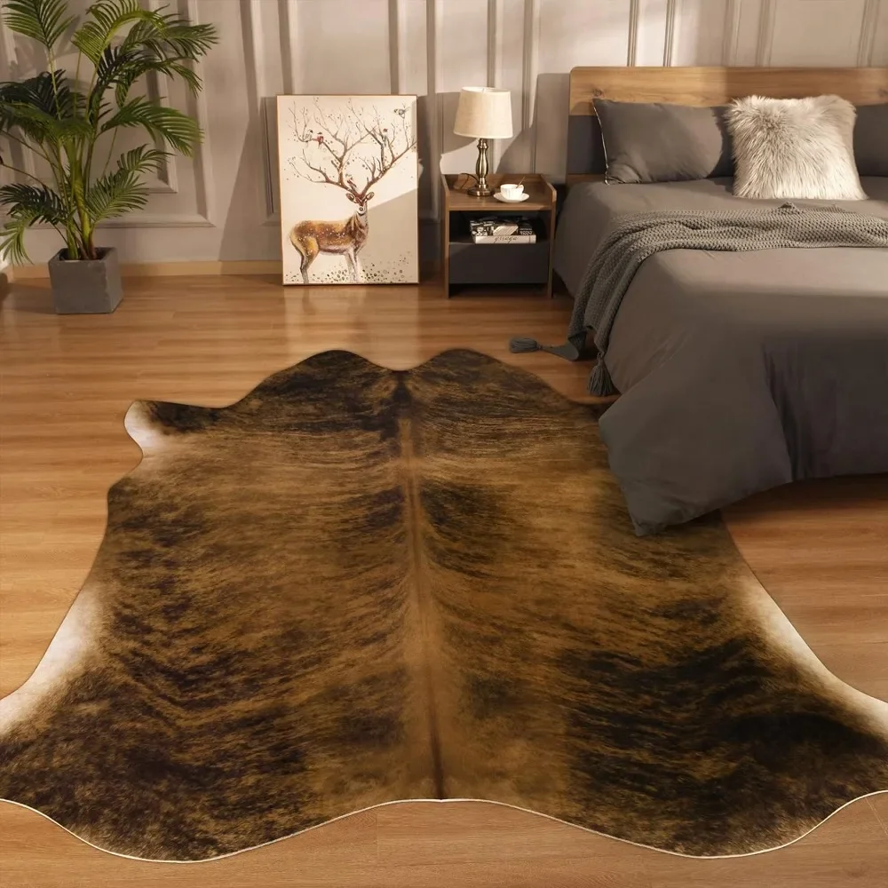 Premium Cow Retro Cow Hide Rug Rugs for Living Room Animal Ultra-Thin Faux Cowhide Non Slip Area Cow Print Affordable Luxury