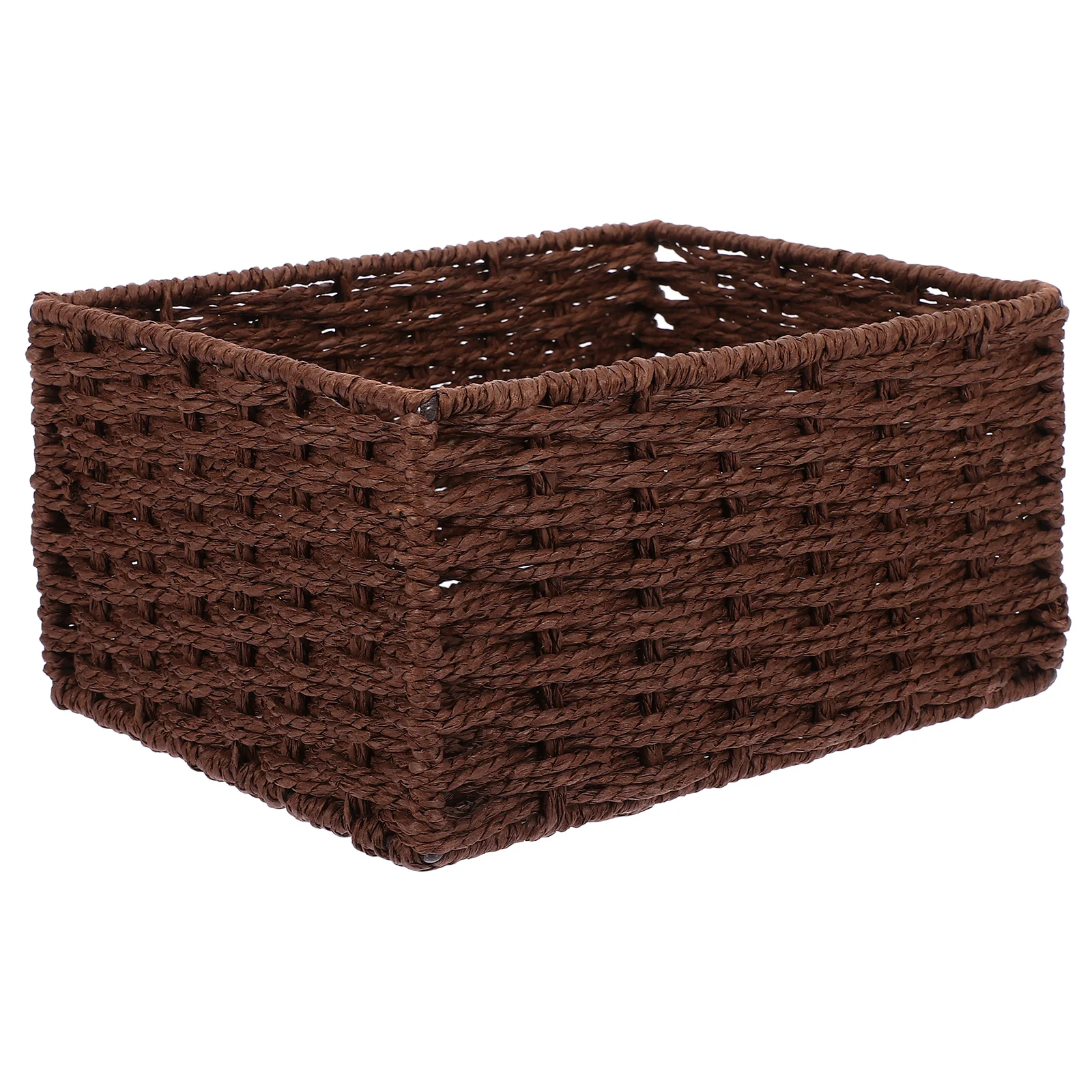 

1pc Eco-Friendly Paper Rope Woven Storage Basket Lightweight Organizer for Home Office Desk Large Capacity Multipurpose for Keys