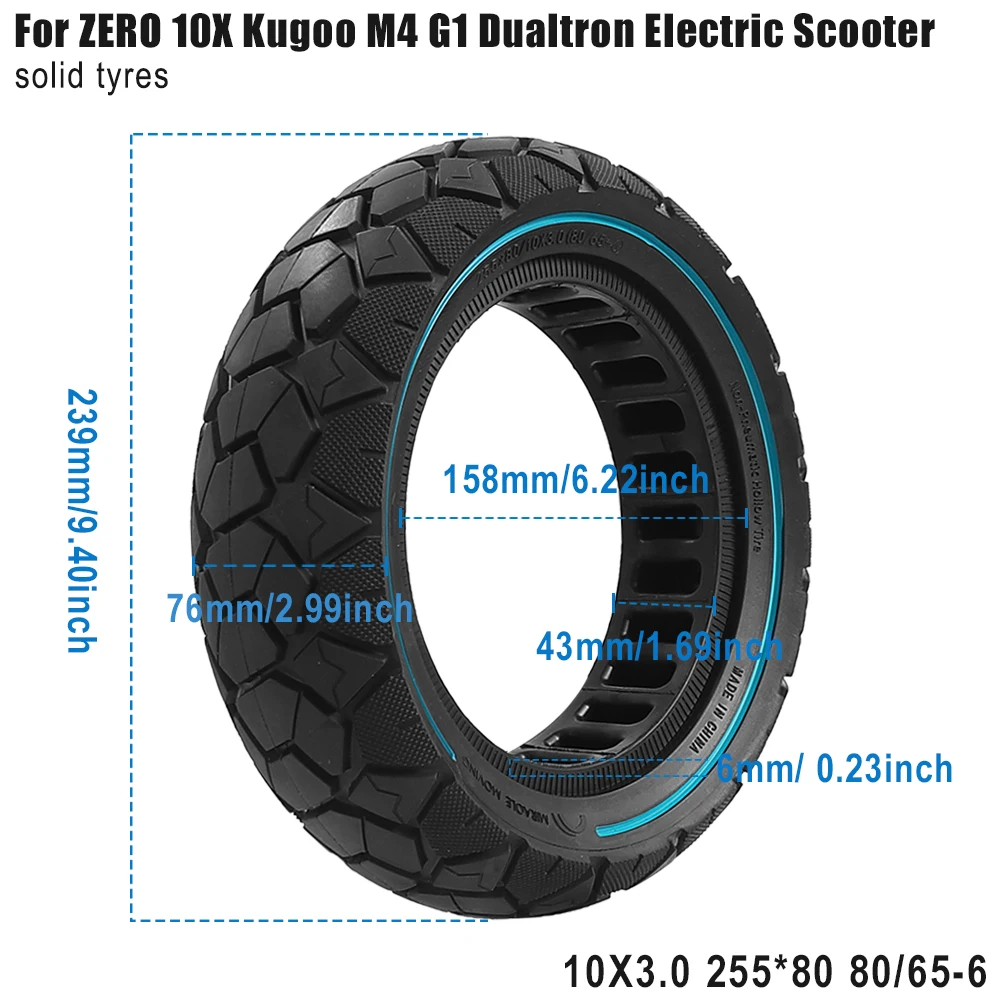 10 Zoll 255x80(80/65-6) Offroad-Vollgummireifen 10x3.0 Reifen für Zero 10x, für KUGOO M4, für Kaabo Mantis 10 Reifen Elektroroller – Detail 18