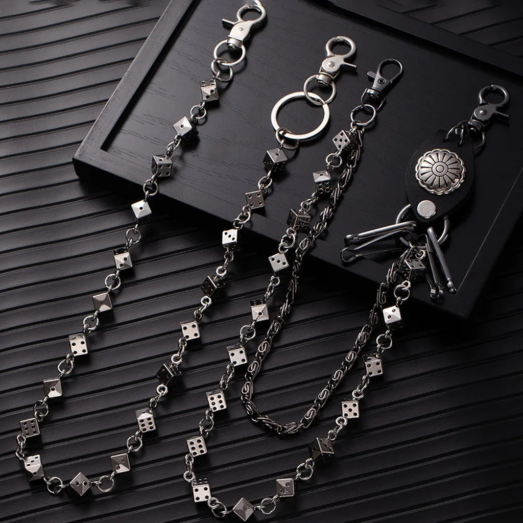 Decorative Jeans Chain Dark Punk Waist Chain Dice Body Chain Eye-Catching Hip Hop Necklace For Mini Skirts Casual Outfits
