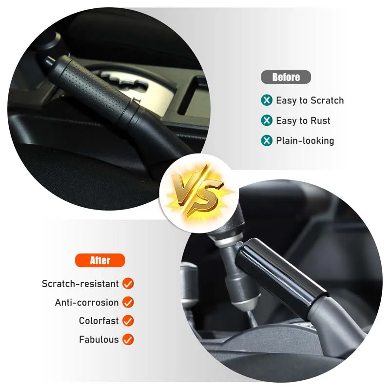 

1Pcs ABS black For Toyota FJ Cruiser 2007-2021 car central control handbrake lever cover sticker car protection accessories