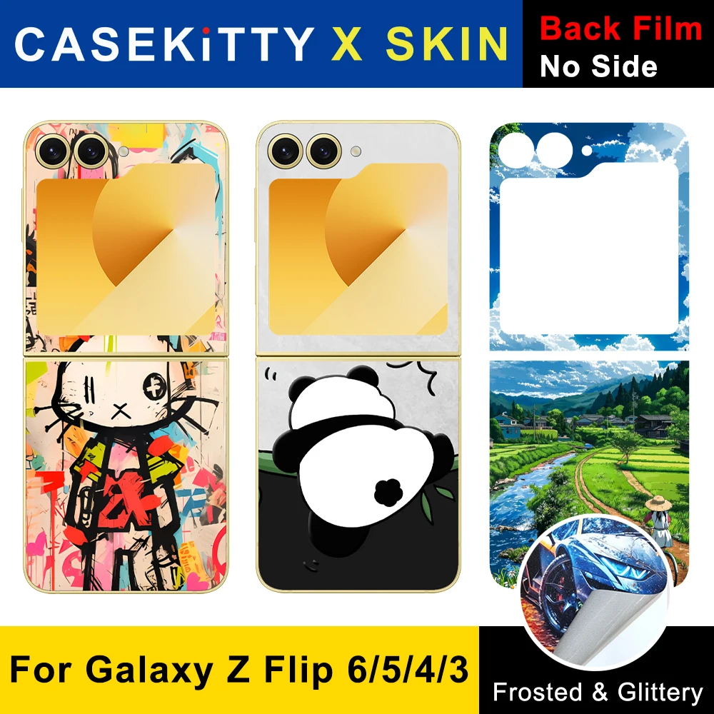 

CASEKiTTY Skin For Galaxy Z Flip 5 Back Film Samsung Z Flip 6 Sticker Flip 4 3 Protective Decal Wrap Back Cover Screen Protector