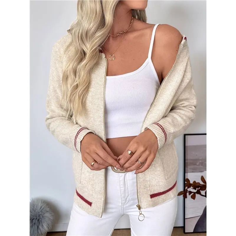 B62B-سترة للنساء لون حظر الخريف أزرار على الموضة أسفل البلوزات معاطف الشتاء مع جيوب رمادي المشمش م