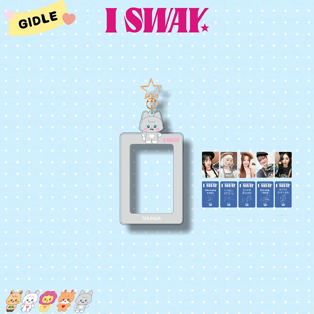 KPOP G I SWAY Titular do cartão acrílico, I SWAY Álbum, Chaveiro Cartão, Photocards, Shuhua, Miyeon, YuQI, bonito Photo Frame Pingente, Decoração Saco, 2pcs por Conjunto