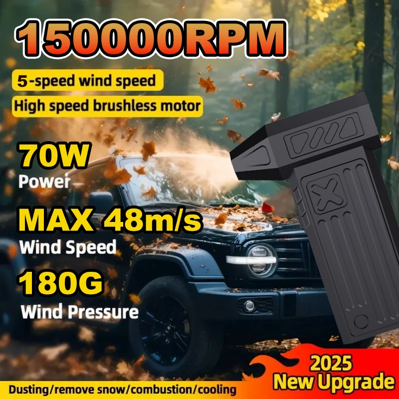 

Турбоструйный вентилятор, мини-ручной 150000 об/мин, мощная тряпка со сжатым воздухом для сушилки автомобиля/ПК/уборки дома-THERAGUN