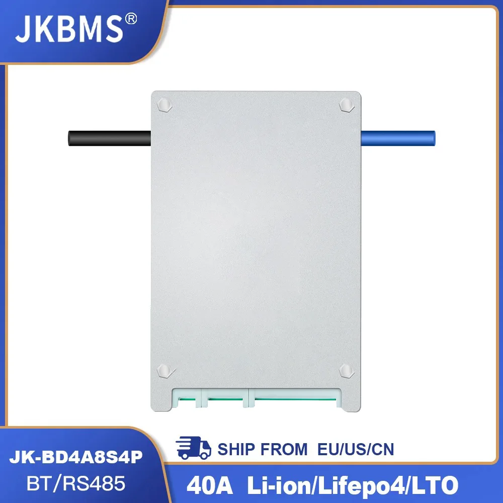 JKBMS-Batterie au lithium intelligente avec Bluetooth, BMS Lifepo4, BMS 4S 5S 6S 7S 8S, capteurs de température à même port, carte d\'équilibre