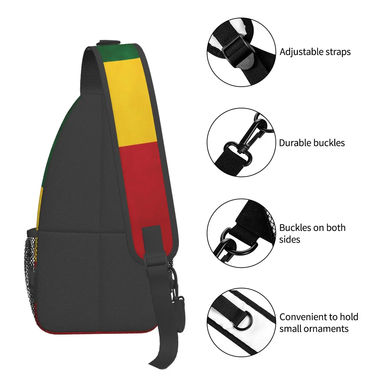 Judah Flag Rasta Small Sling Bags Chest Crossbody Shoulder Backpack Travel Hiking Daypacks Fashion Bookbag