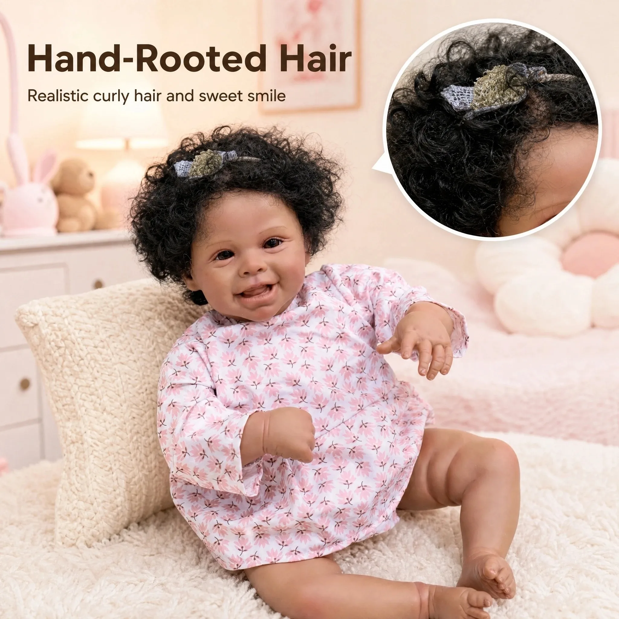 NPK 19インチのリアルなハーパー・ベベ人形。濃い肌の色で - Baby Products Trending のレビューと価格