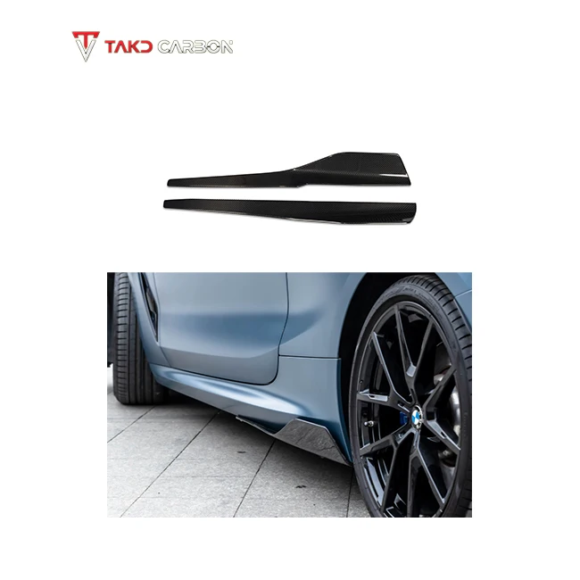 

TAKD Carbon Perfect Fitment Real Car Data Development Dry Carbon Fiber Side Skirts Extensions for bmws 8 Series G14 G15