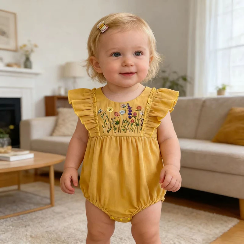 2026 Neue Sommerkollektion 0-24M Säuglings-Baby-Mädchen-Strampler Ärmellose Baumwoll-Bestickte Kleinkind-Mädchen-Bekleidung – Detail 8