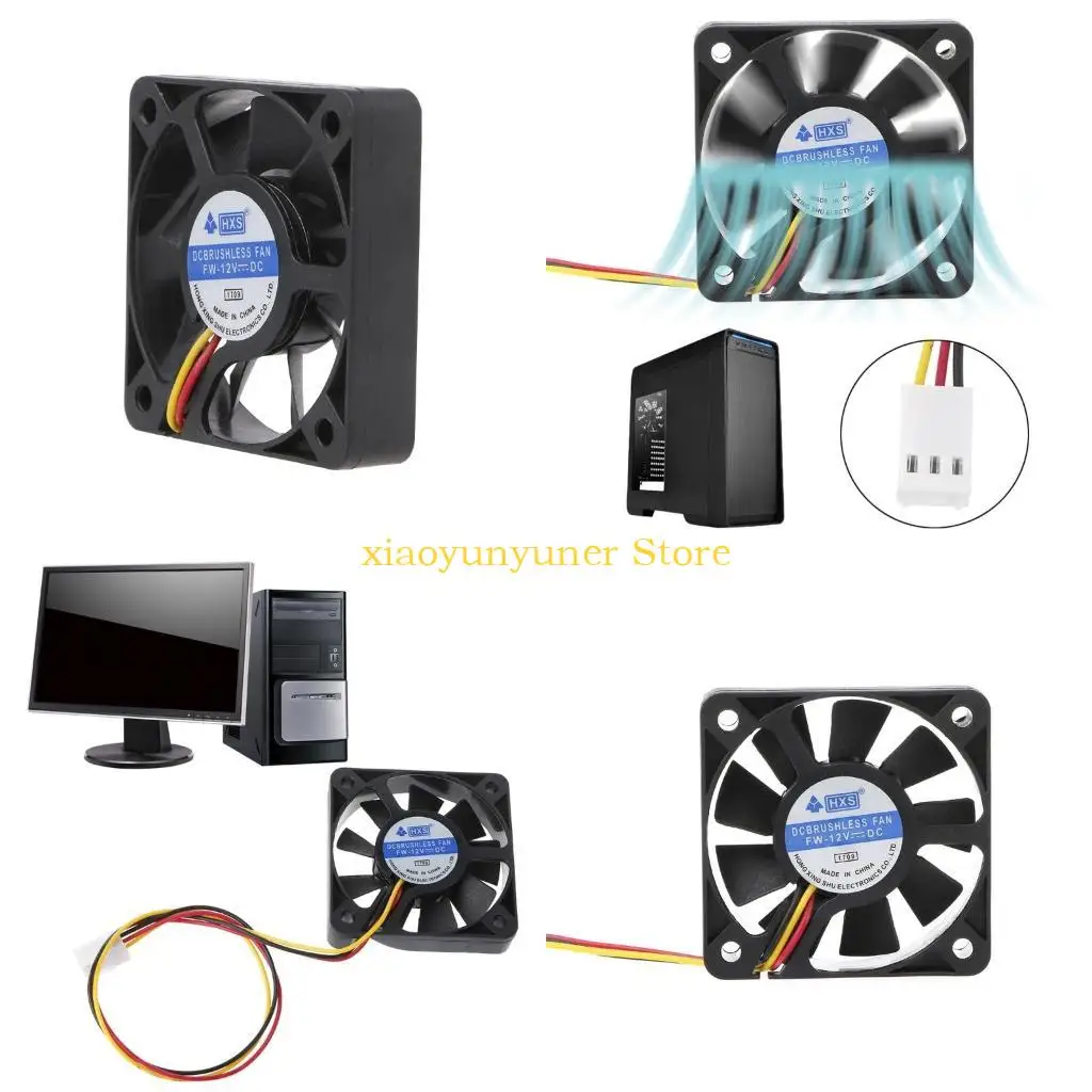 P9JB DC 12V 3Pin Cooling Fan Quiet GPU Cooler Laptop Cooler Slim Portable USB Powered 50x50x10mm