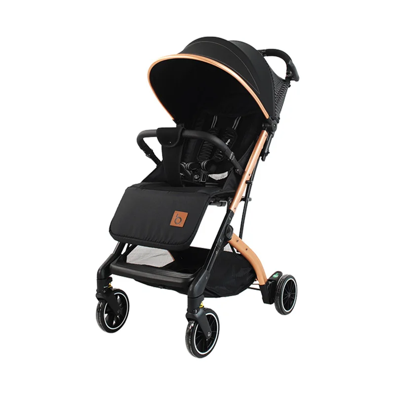 new arrival high view light weight one-key folding iron tube baby stroller with reversible push handle for 0-3 years old kids