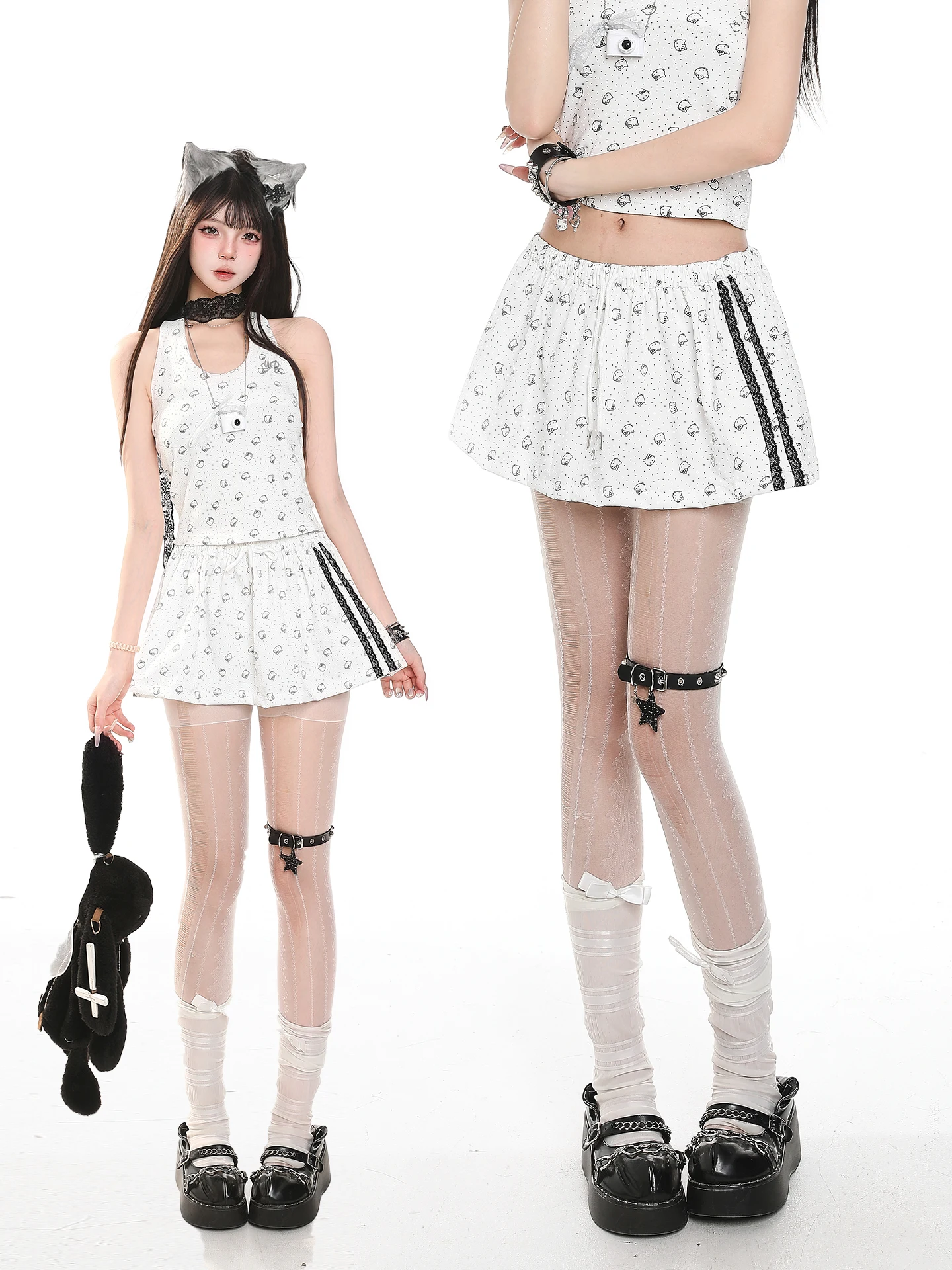 

Нежная молодежная юбка А-силуэта с кружевными вставками, женская летняя уникальная красивая пышная короткая юбка с высокой талией, облегающая фигуру