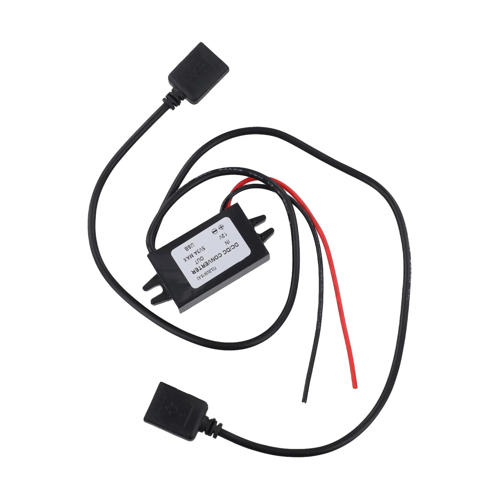 12V to 5V DC Voltage Converter StepDown Power Supply with Dual USB Ports 3A Output for Car Motorcycle Boat Electronics