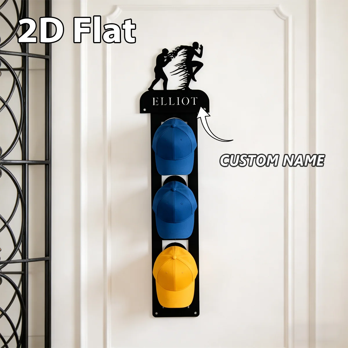 Custom Lizard Metal Hat Rack, Wall Mounted Cap Organizer, Christmas Birthday Gift for Hat Lovers,Suitable for Home, Room, Hotel