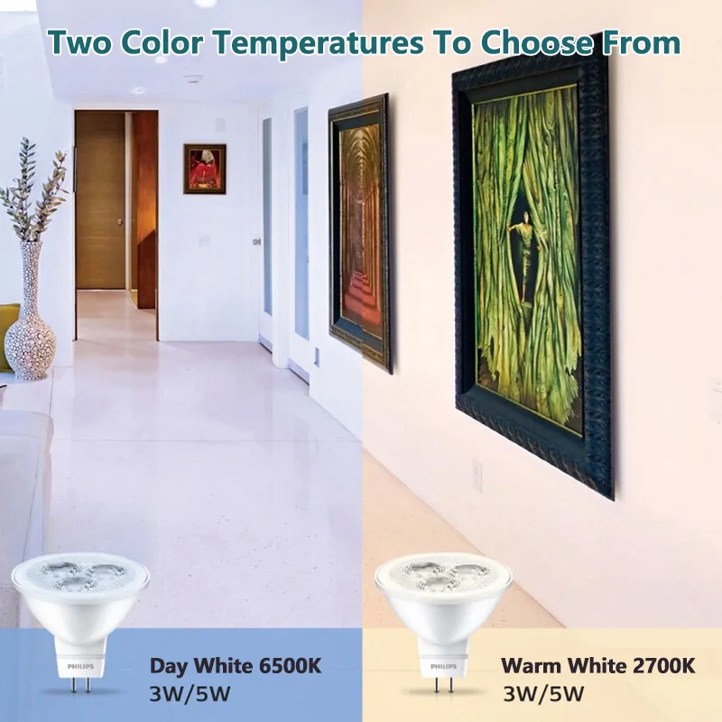 فيليبس كور برو LED بقعة ضوء MR16 3 واط 5 واط 12 فولت عاكس لمبة GU5.3 حامل 2700 كيلو 6500 كيلو الأبيض مصباح مريح للعين لمحلات الفنادق